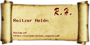 Reitzer Helén névjegykártya